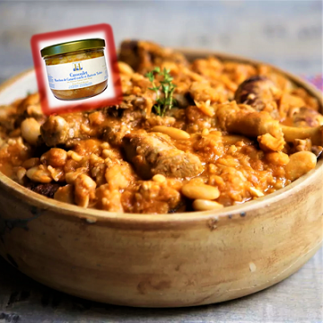 France’s famous southwestern cassoulet with duck confit and Label Rouge Tarbais beans (420 g)