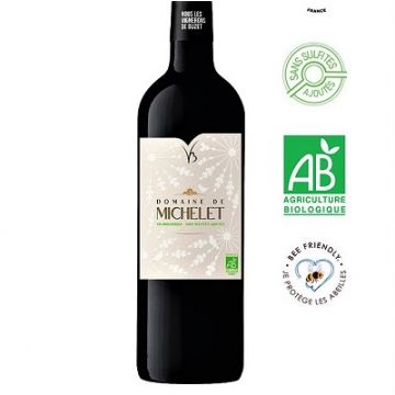 VIN ROUGE BIO ET SANS SULFITES AJOUTÉS DOMAINE DE MICHELET, AOC BUZET (75 CL)