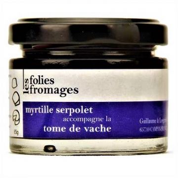 « Folies Fromages », préparation de fruits à la myrtille finement parfumée à l'infusion de thym serpolet (45 g)