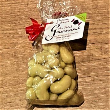 A sweet version of the famous Tarbais bean, delicious nougatine dipped in white chocolate (100 g)