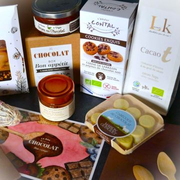 Cesta de degustación de chocolate, el chocolate de los mejores artesanos franceses