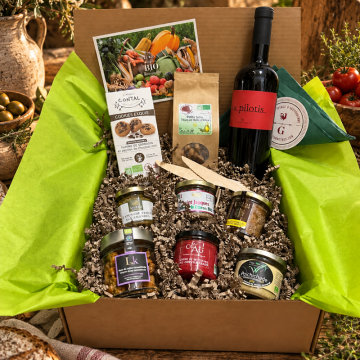 BIO-Feinschmeckerkörbe aus der Franzosische Region (mit Rotwein)