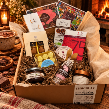 Cesta de degustación de chocolate, el chocolate de los mejores artesanos franceses