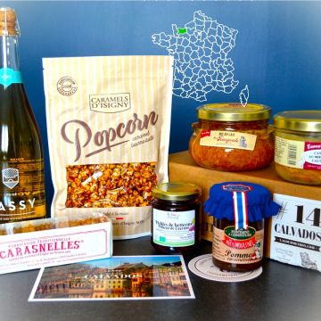 Cesta gourmet normanda de Calvados