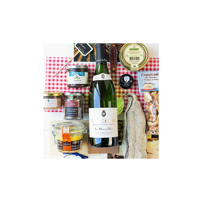 LA GOURMET BOX FRANZÖSISCHE HORSD'ŒUVRES DE LUXE mit Weißwein