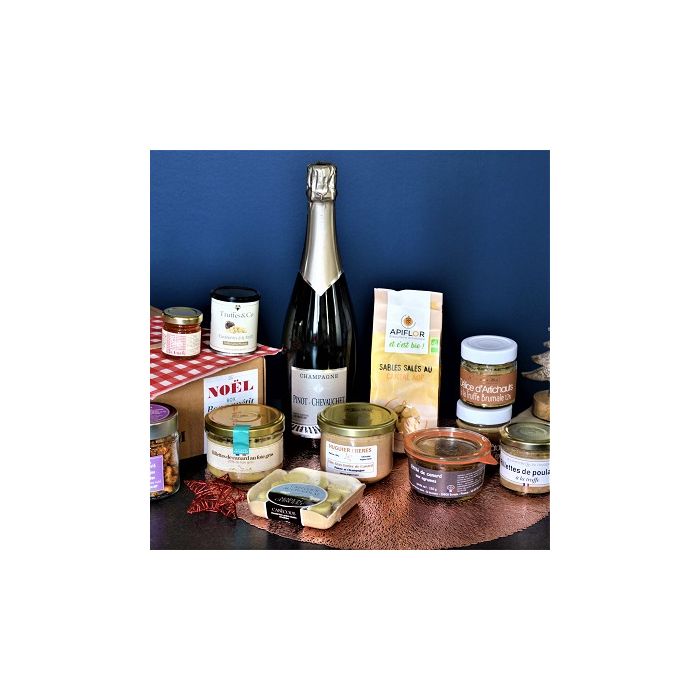 Gigantesque coffret cadeau avec Champagne et Foie Gras - Achat