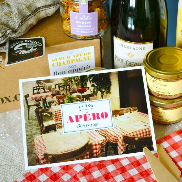 LA GOURMET BOX FRANZÖSISCHE HORSD'ŒUVRES DE LUXE mit Champagne