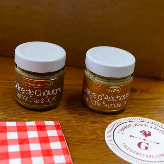 LA GOURMET BOX FRANZÖSISCHE HORSD'ŒUVRES DE LUXE mit Weißwein