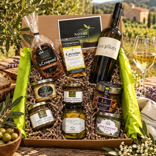 Panier Gourmand Végétarien (avec Vin Blanc)