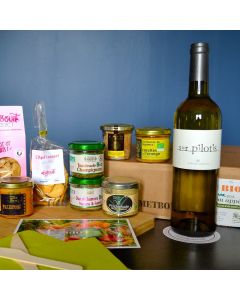 Caja Gourmet de aperitivos ecológicos (con vino blanco)