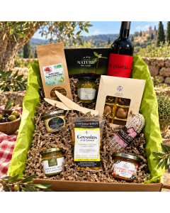 Panier gourmand végétarien vin rouge