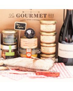 LA GOURMET BOX FRANZÖSISCHE HORSD'ŒUVRES DE LUXE mit Rotwein