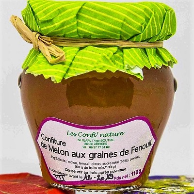 mermelada artesanal Francesa de Melón y frambuesa Poitou-Charentes